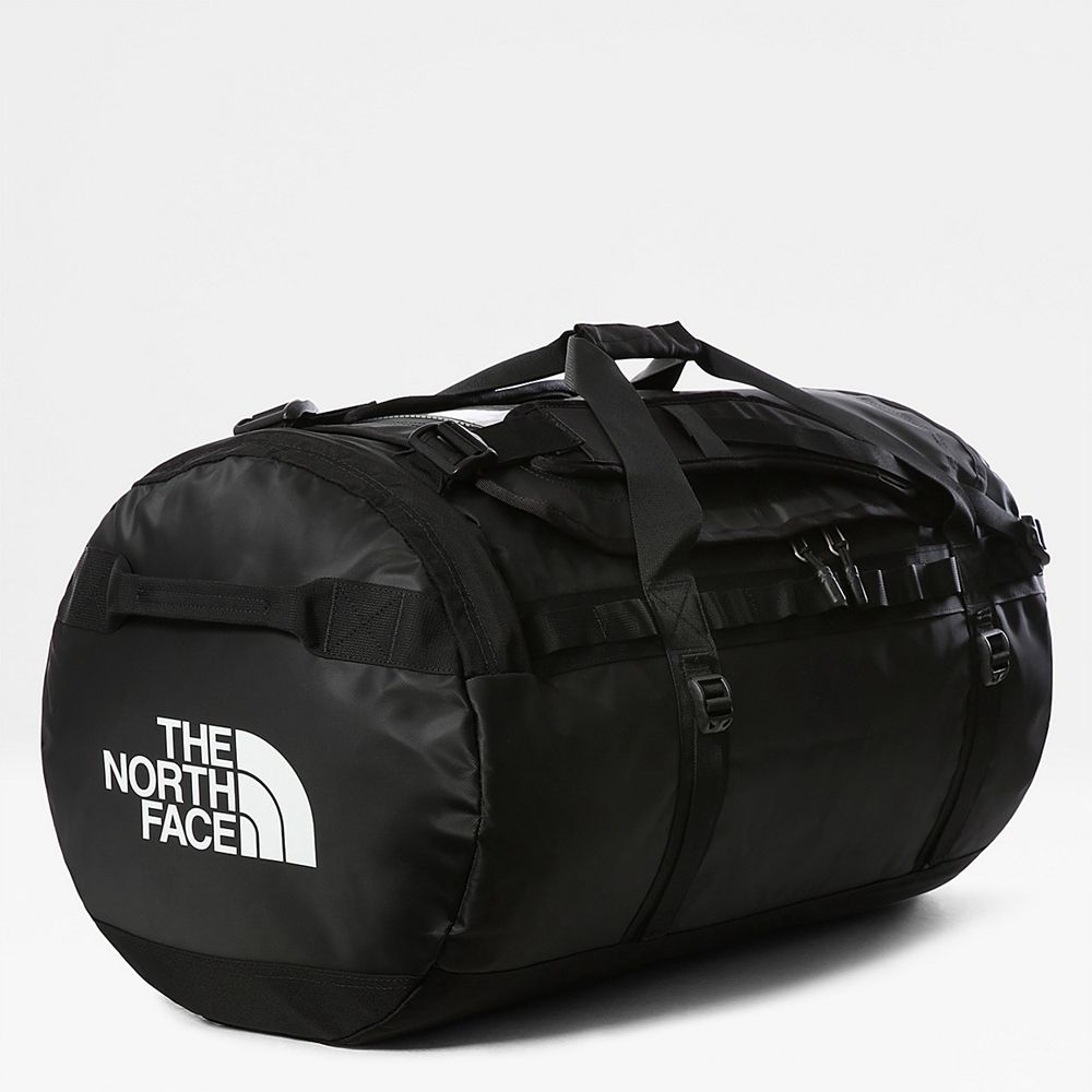 The North Face Duffel Bag Mens Australia - The North Face Base Camp - Large Black / White (HJN-68975